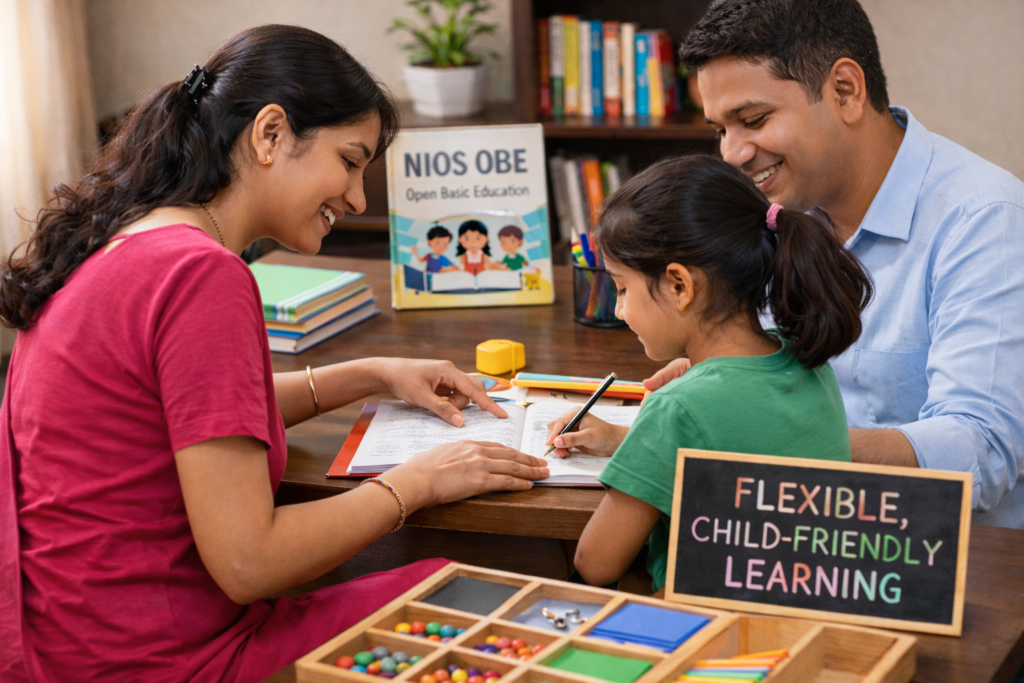 Parent understanding NIOS open schooling options for child in 2026